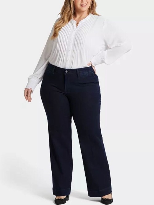 Nwt Nydj Teresa High Rise Bootcut Trouser Jeans Burbank Dark Wash Denim 24w